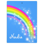 Kinder Regenbogensterne Himmel blau genannt Clipbo Klemmbrett (Rückseite)