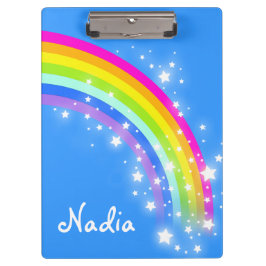 Kinder Regenbogensterne Himmel blau genannt Clipbo Klemmbrett