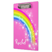 Kinder Regenbogensterne pink mit dem Namen Clipboa Klemmbrett (Links)