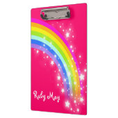Kinder Regenbogensterne Rosa genannt Clipboard Klemmbrett (Links)