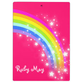 Kinder Regenbogensterne Rosa genannt Clipboard Klemmbrett (Rückseite)