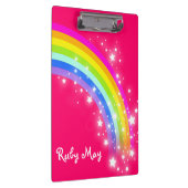Kinder Regenbogensterne Rosa genannt Clipboard Klemmbrett (Rechts)