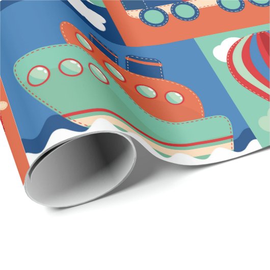 Kinder reisen geschenkpapier (Rolleneckpunkt)