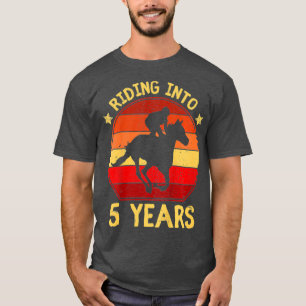 Kinder Reiten in 5 Jahre Pferdegeschenk fünf Jahr T-Shirt