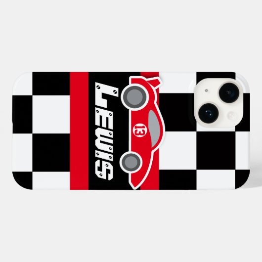 Kinder rennen roten Sportwagen mit Namen "Gehäuse" Case-Mate iPhone Hülle (Rückseite (Horizontal))