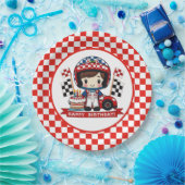 Kinder-Rennfahrer zum Geburtstag Pappteller (Party)