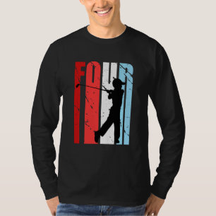 Kinder Retro Colors Jungs 4. Golf Geburtstag Golf T-Shirt