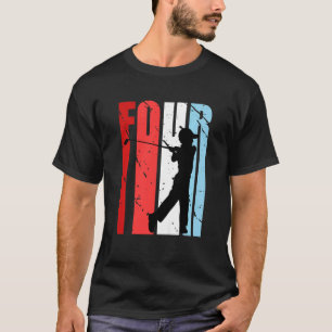 Kinder Retro Colors Jungs 4. Golf Geburtstag Golf T-Shirt