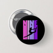 Kinder Retro Girls Gymnastik 9 9. Button (Vorne & Hinten)