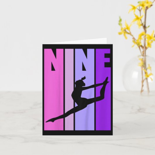 Kinder Retro Girls Gymnastik 9 9. Karte (Gelbe Blume)