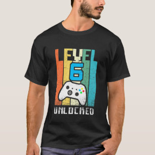 Kinder Retro Kinder 6th Birthday Geschenk Stufe 6  T-Shirt