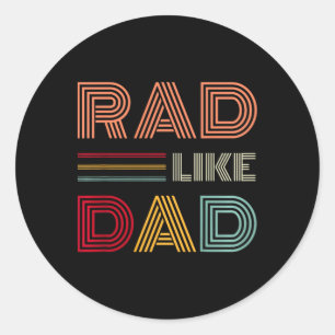 Kinder Retro Krass wie Vater T-Shirt Matching Vate Runder Aufkleber