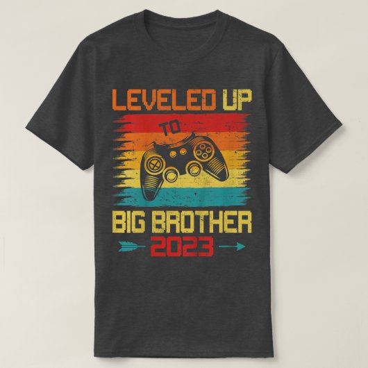 Kinder Retro-Level bis zum großen Bruder 2023 Schw T-Shirt (Design vorne)