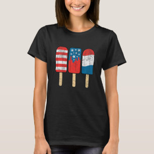 Kinder Retro Patriotic 4. Juli Popsiast Red White T-Shirt