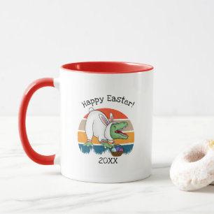Kinder Retro T-Rex in Ostern Bunny Kostüm Ei Hunt Tasse