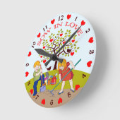 Kinder Retrogarten, - in Liebe säen Runde Wanduhr (Winkel)