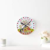 Kinder Retrogarten, - in Liebe säen Runde Wanduhr (Zuhause)