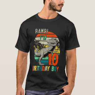 Kinder rex Dinosaur Geburtstag Boy Rawr I m 10 Yea T-Shirt