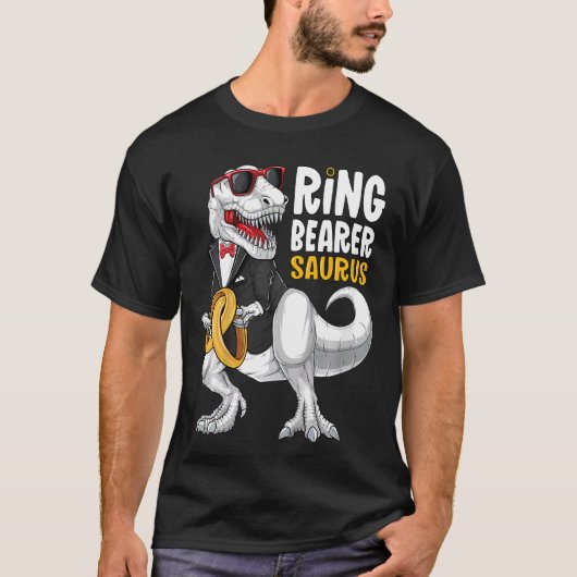 Kinder Ring Bearer Saurus Tux T Rex Wedding Boys R T-Shirt (Vorderseite)