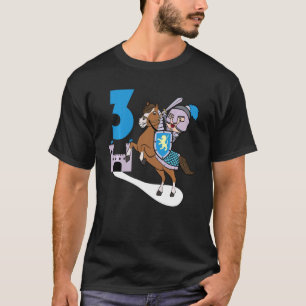 Kinder Ritter 3. Geburtstag Burg Rüstung Medie T-Shirt
