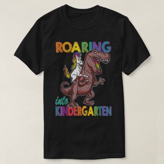 Kinder Roaming in Kindergartenmädchen Zurück zu T-Shirt (Design vorne)