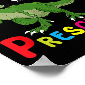Kinder - Roaring in der Vorschule - Dinosaur T-rex Poster (Ecke)