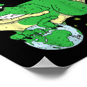 Kinder Roaring Planet Earth Day Environmental Dino Poster (Ecke)