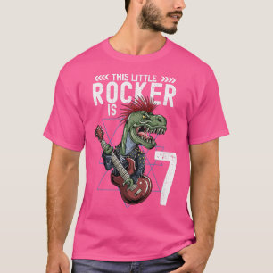 Kinder Rock and Roll Music T Rex Dinosaur 7. Gebur T-Shirt