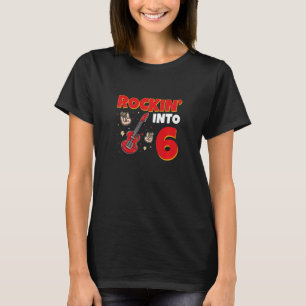 Kinder Rockin 6 Rockstar Gitarre 6 Jahre alt 6 T-Shirt