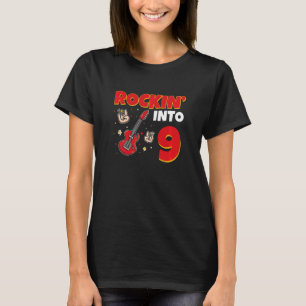 Kinder Rockin 9 Rockstar Gitarre 9 Jahre alt 9. T-Shirt
