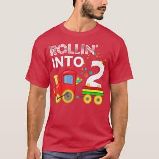 Kinder Rollin' in 2 Zug 2. Geburtstag Party Toddl T-Shirt