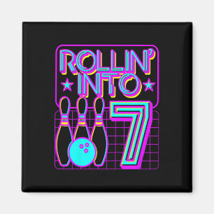 Kinder Rollin in 7 Bowling Bowler 7. Geburtstag Pa Magnet