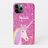 Kinder Rosa Glitzer Einhorn Personalisiert