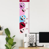 Kinder rosa Monster Growth Chart Poster (Heimbüro)