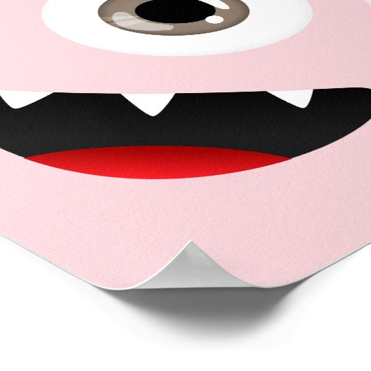 Kinder rosa Monster Growth Chart Poster (Ecke)