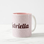 Kinder Rosa Personalisiertes Monogramm Buchstaben  Zweifarbige Tasse (VorderseiteRechts)