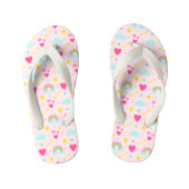 Kinder Rosa Regenbogen Gemustert Flip Flops Kinderbadesandalen (Fußbett)