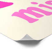 Kinder rosa Retro Weihnachten Mistletoskunst Kunst Poster (Ecke)