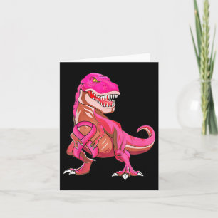 Kinder rosa Ribbon T Rex Brustkrebs Bewusstsein Ju Karte
