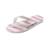 Kinder Rosa und Weiß Streifen Flip Flops Kinderbadesandalen (Schrägansicht)