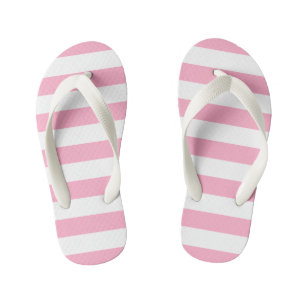 Kinder Rosa und weiße Streifen Flip Flops Kinderbadesandalen