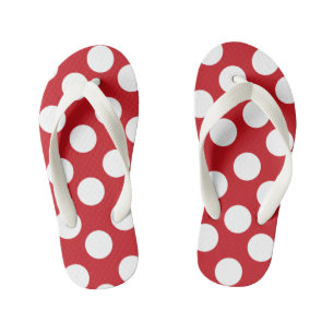Kinder Rot und Weiß Polka Dot Flip Flops Kinderbadesandalen