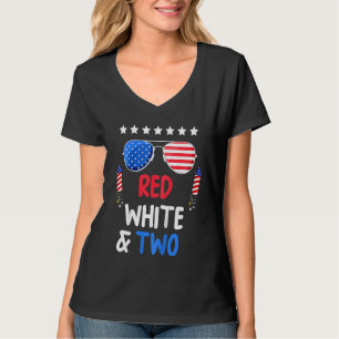Kinder rot weiß und zwei 2. Geburtstag 4. Juli Ind T-Shirt