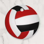 Kinder Rote Volleyball Geburtstagsparty Geschenkanhänger (Rückseite)