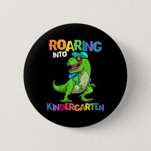 Kinder rotieren in den Kindergarten Dinosaurier T Button