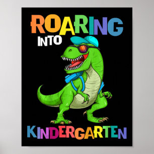 Kinder rotieren in den Kindergarten Dinosaurier T  Poster