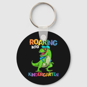 Kinder rotieren in den Kindergarten Dinosaurier T Schlüsselanhänger