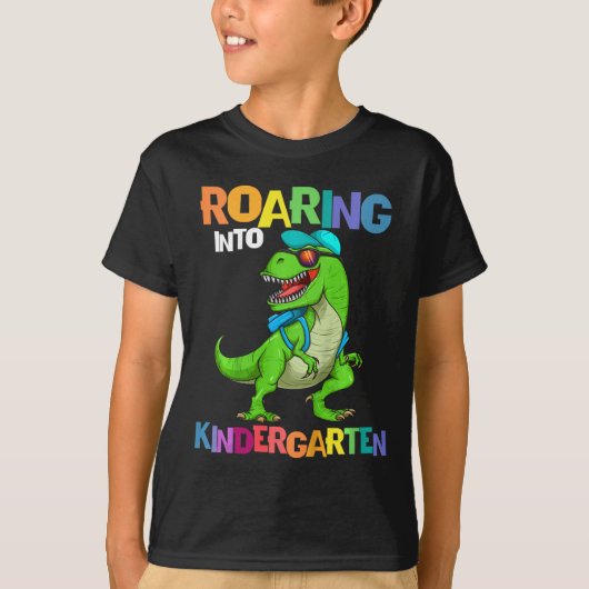 Kinder rotieren in den Kindergarten Dinosaurier T T-Shirt (Vorderseite)
