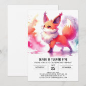 Kinder Rustikaler Fox Geburtstag Einladung (Vorne/Hinten)