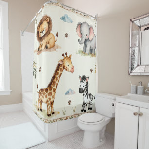 Kinder-Safari-Baby-Tier-Duschvorhang Duschvorhang